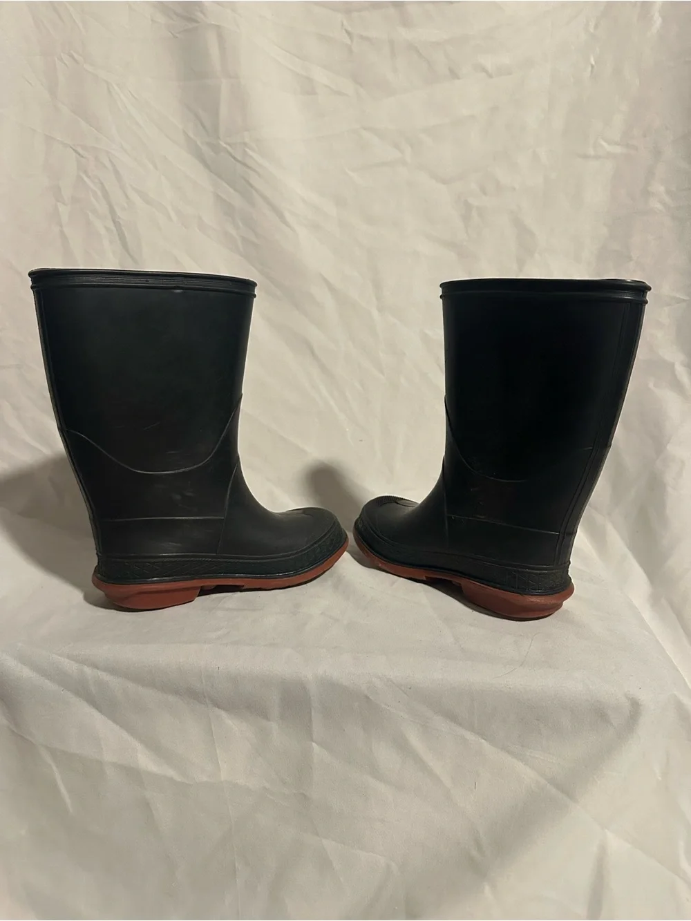 LaCrosse Black Rubber Rain Boots with Brown Soles